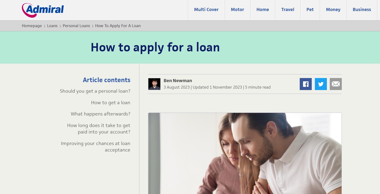 Application Process for an Admiral Loan