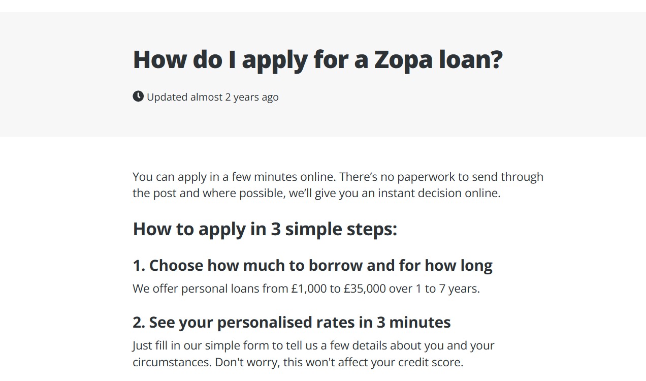 Apply for a Zopa Loan