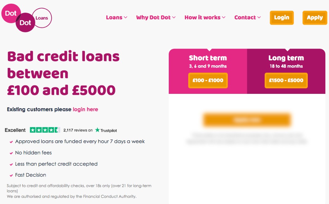 Dot Dot Loan with Bad Credit
