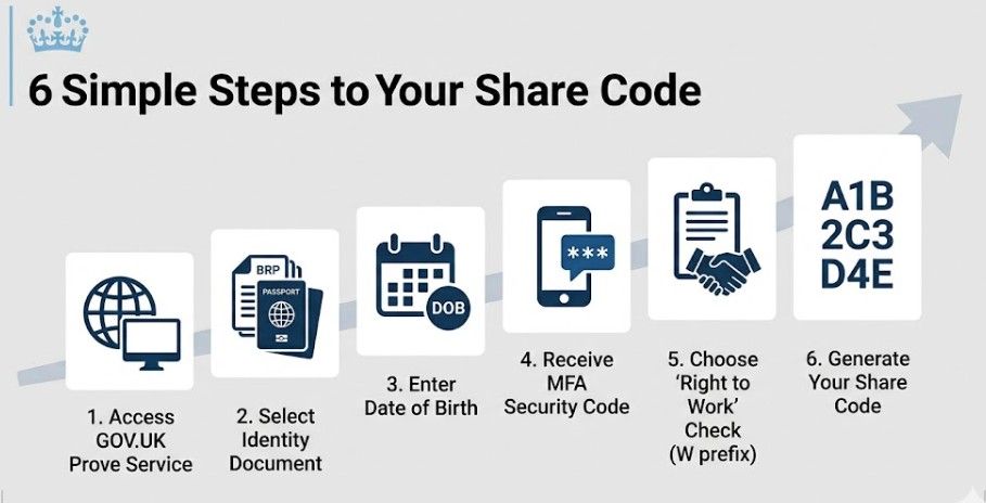6 steps to get a share code