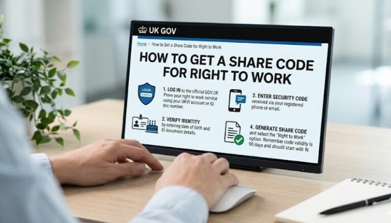 How to Get a Share Code for Right to Work?