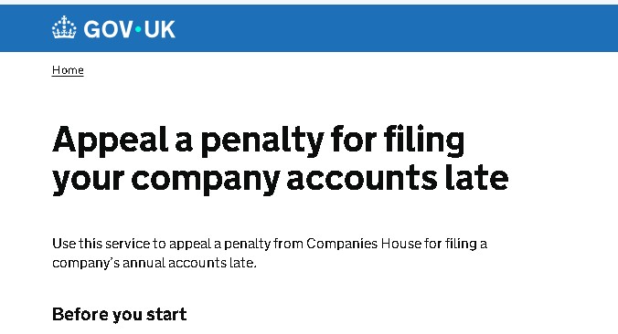 appeal a Companies House late filing penalty