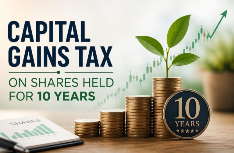 capital gains tax on shares held for 10 years