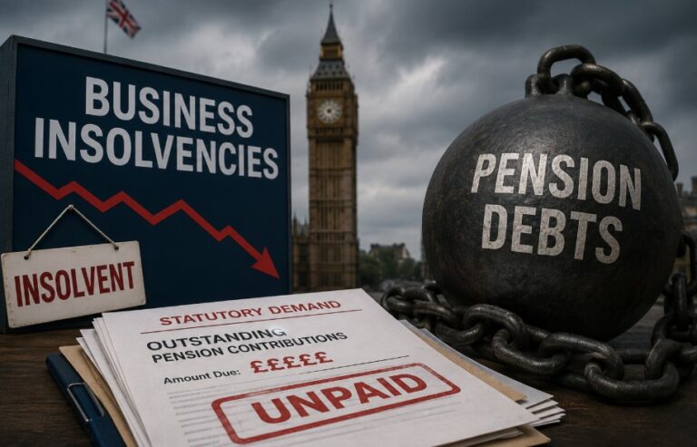 UK business insolvencies pension debts