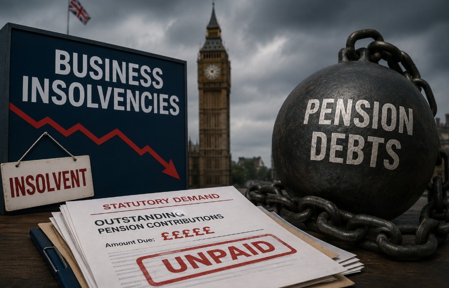 UK business insolvencies pension debts